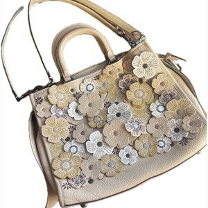 Coach and Four Cream Floral Shoulder Bag